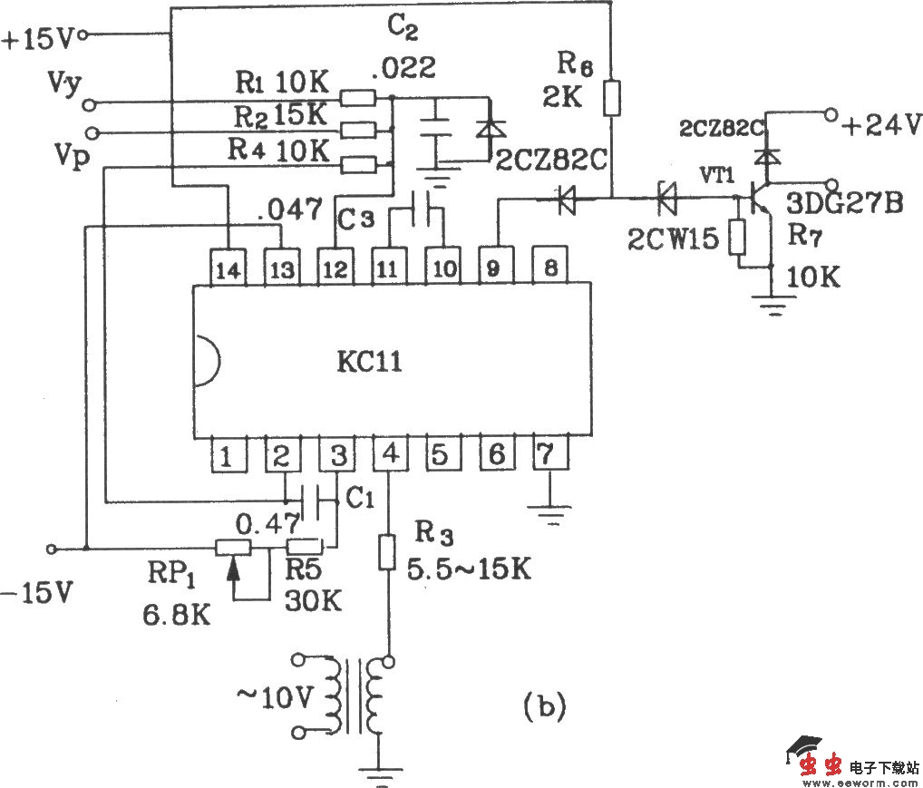 可控硅移相触发器KC11应用电路图