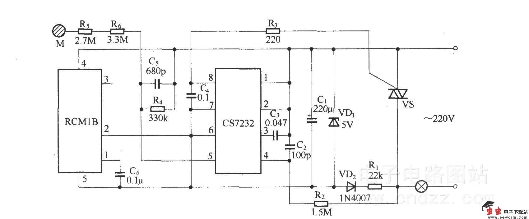 无线遥控／触摸调光电路(RCM1A/RCM1B)