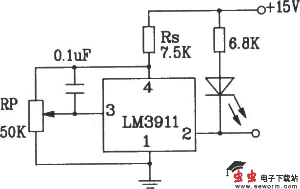 由LM3911单片温度控制集成电路构成的双电源测温电路