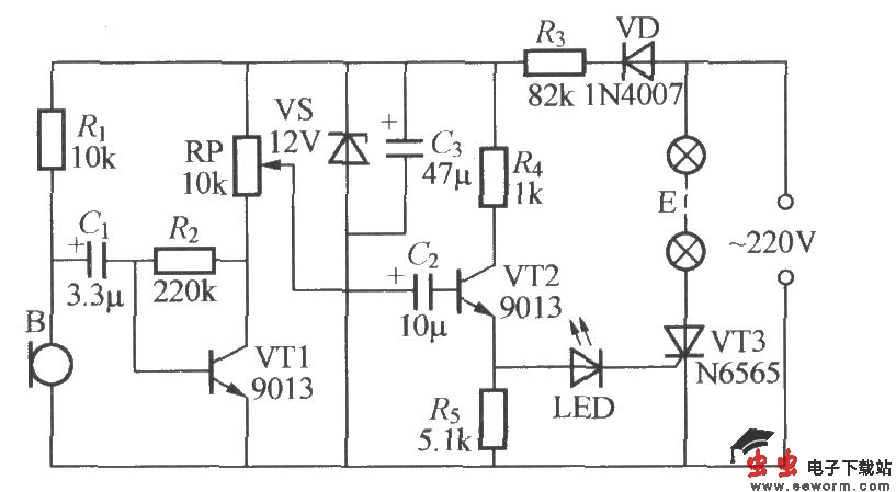 声控式音乐彩灯电路(3)