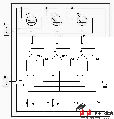 三键互锁电子开关