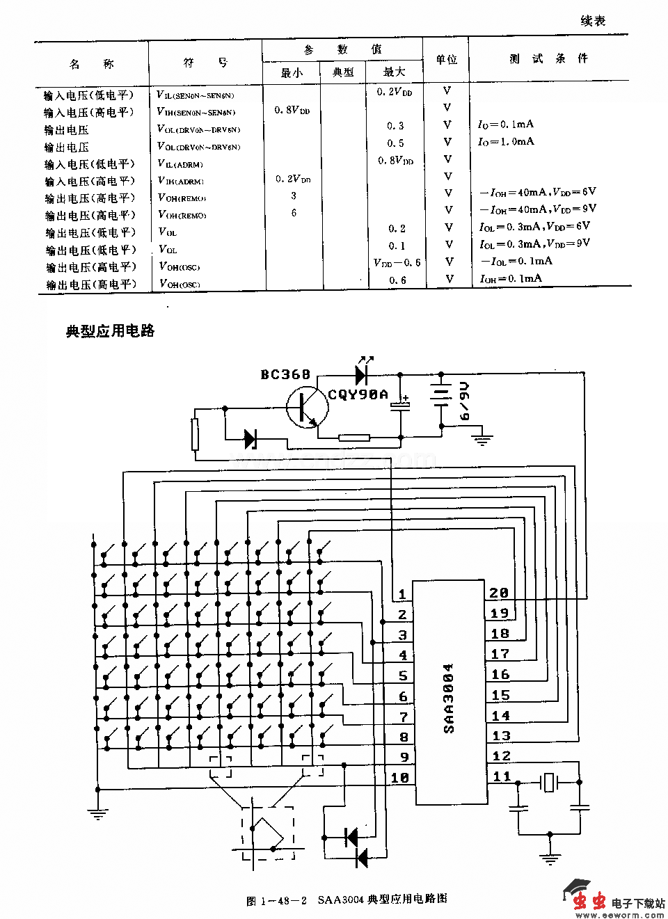 SAA3004红外线遥控发射电路