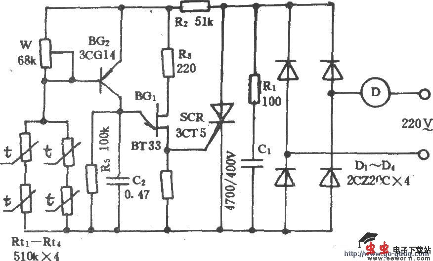 电风扇温控调速电路(二)