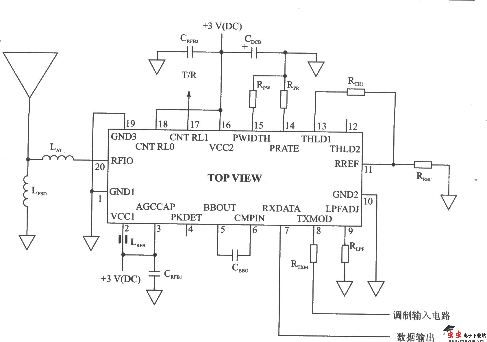 TRl001 00K/ASK 868.35 MHz收发器