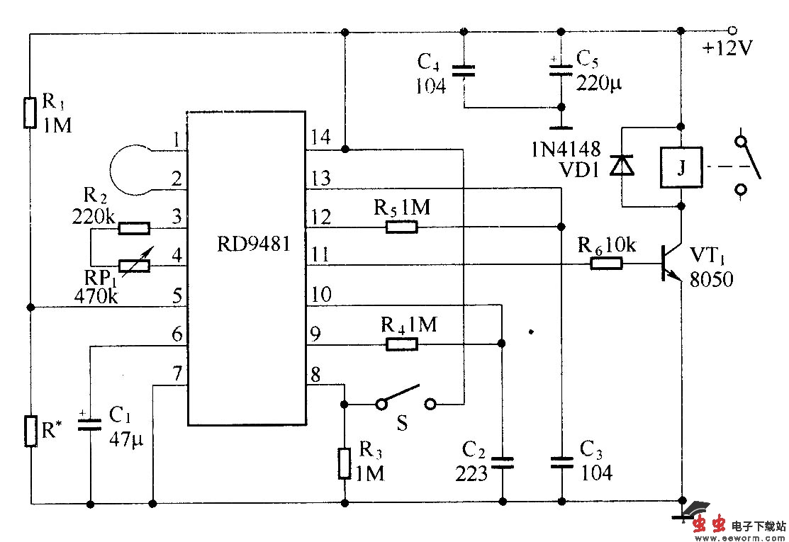 利用RD9481构成了多普勒效应自动开关电路