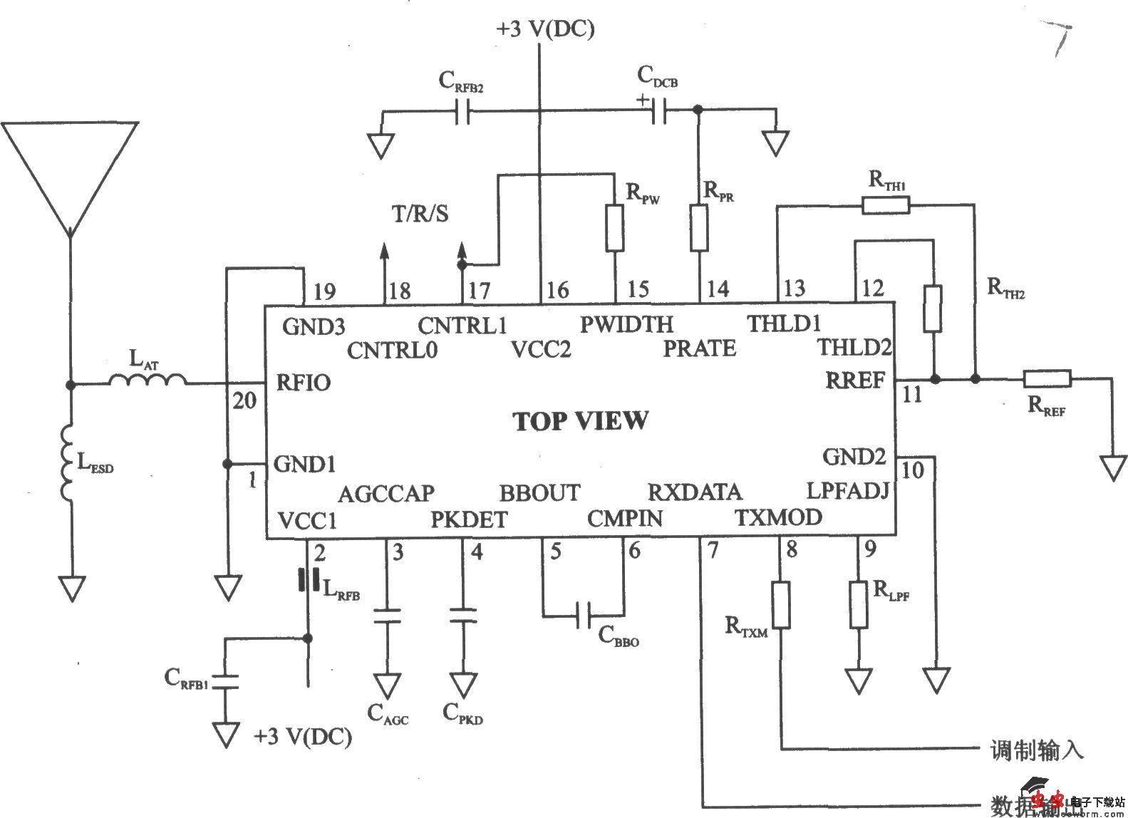TR3001 00K/ASK 315 MHz收发器