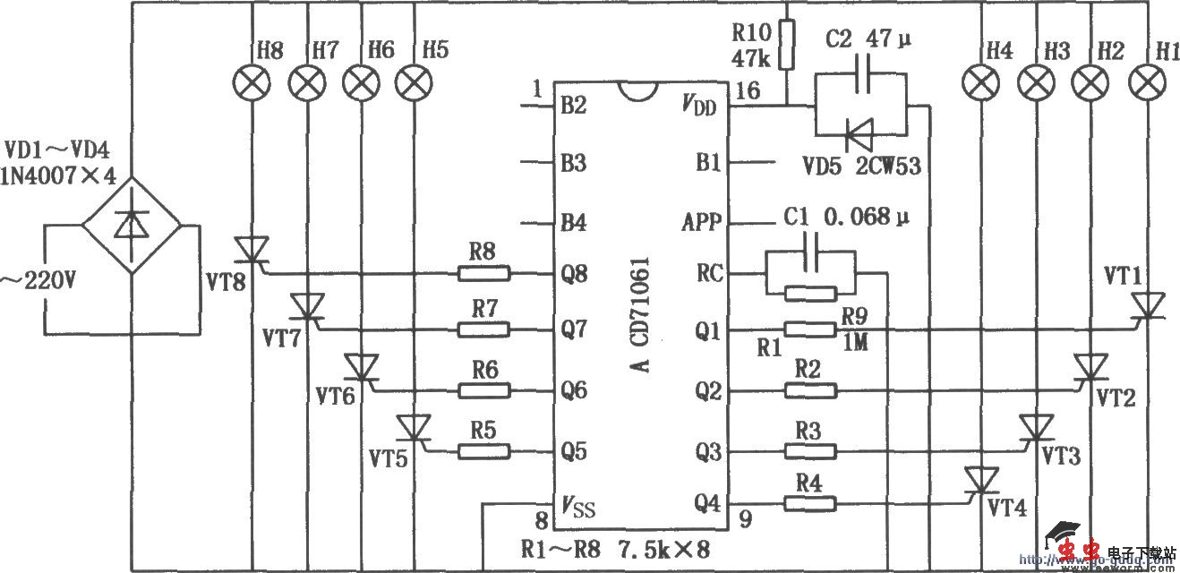 CD71061构成的多功能程控闪光集成电路