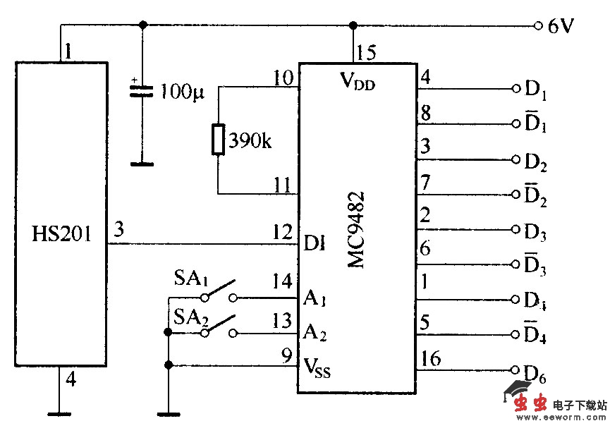 玩具坦克无线电遥控电路(HS101/HS201)