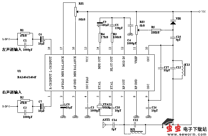 调频立体声发射电路