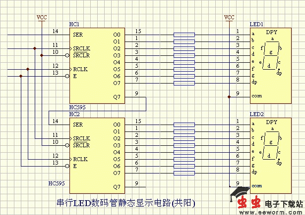 LED-串行LED数码管静态显示电路（共阳）