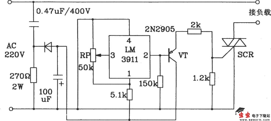 由LM3911单片温度控制集成电路构成的启动制冷设备的控温电路