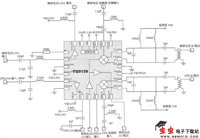 基于TQ5139的A&mdash;GPS接收机-F变频器电路