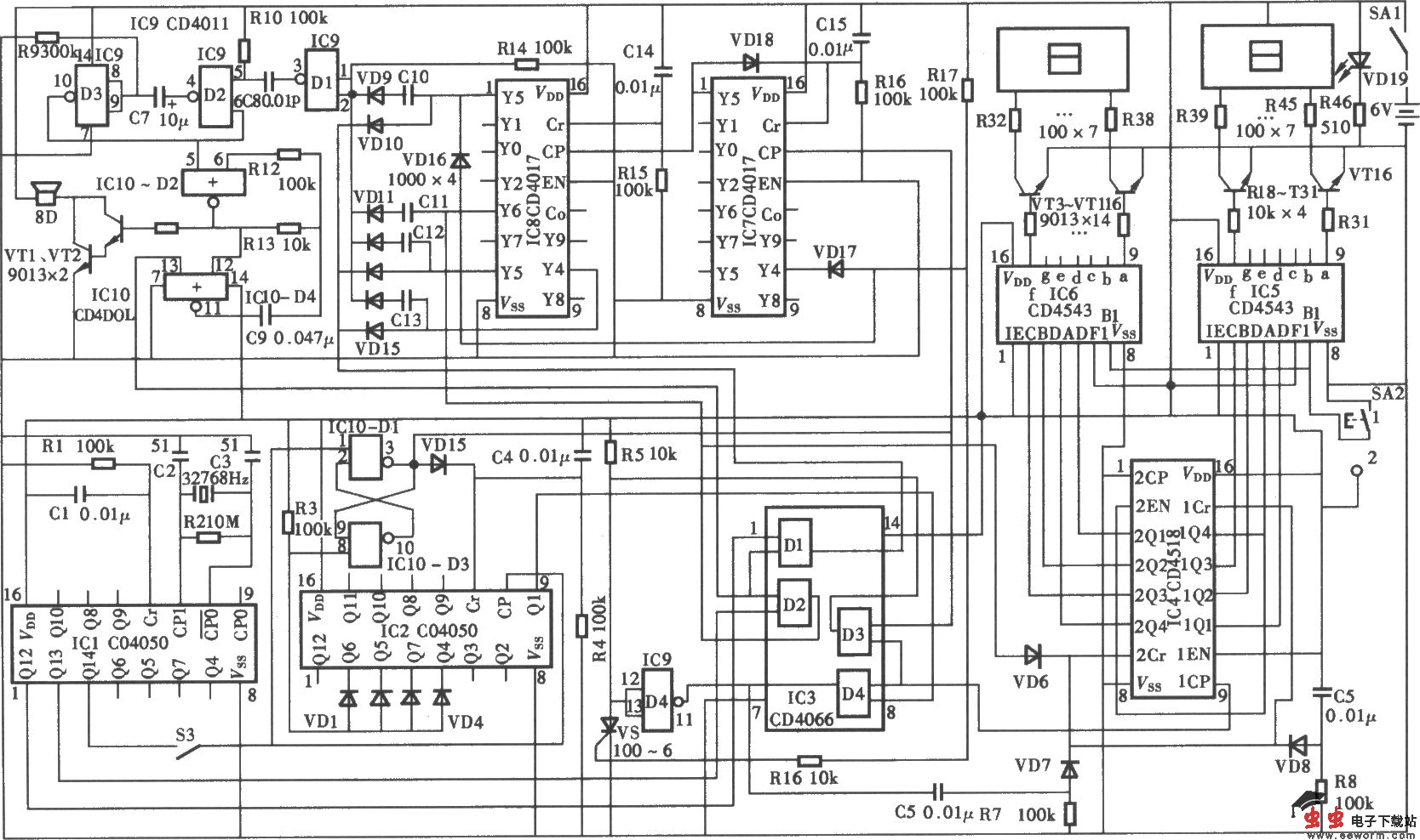 门球比赛计时器电路