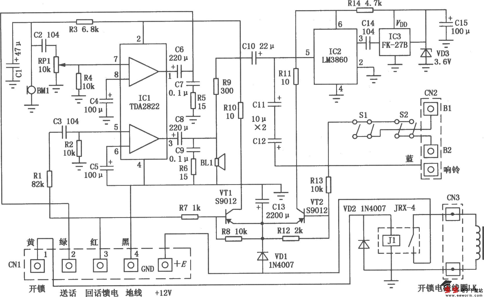 楼房电控门主控电路