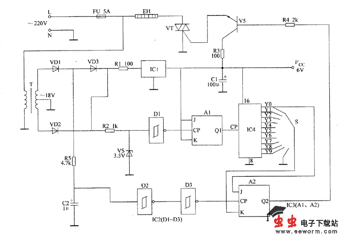 温室大棚地热线控制器电路