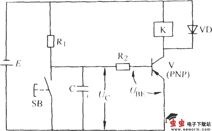 单管延时吸合继电器电路
