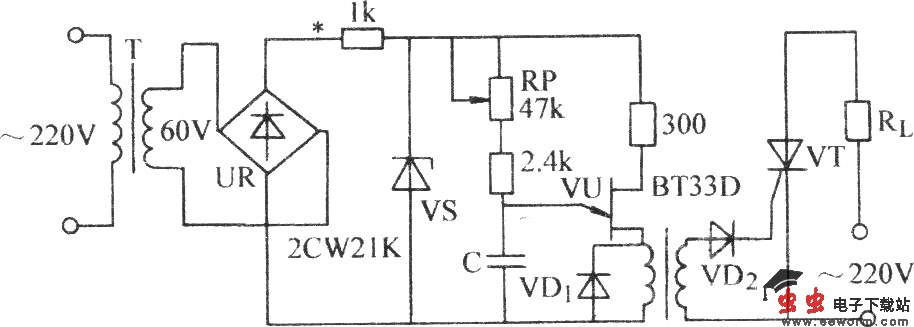 单结晶体管同步触发晶闸管电路