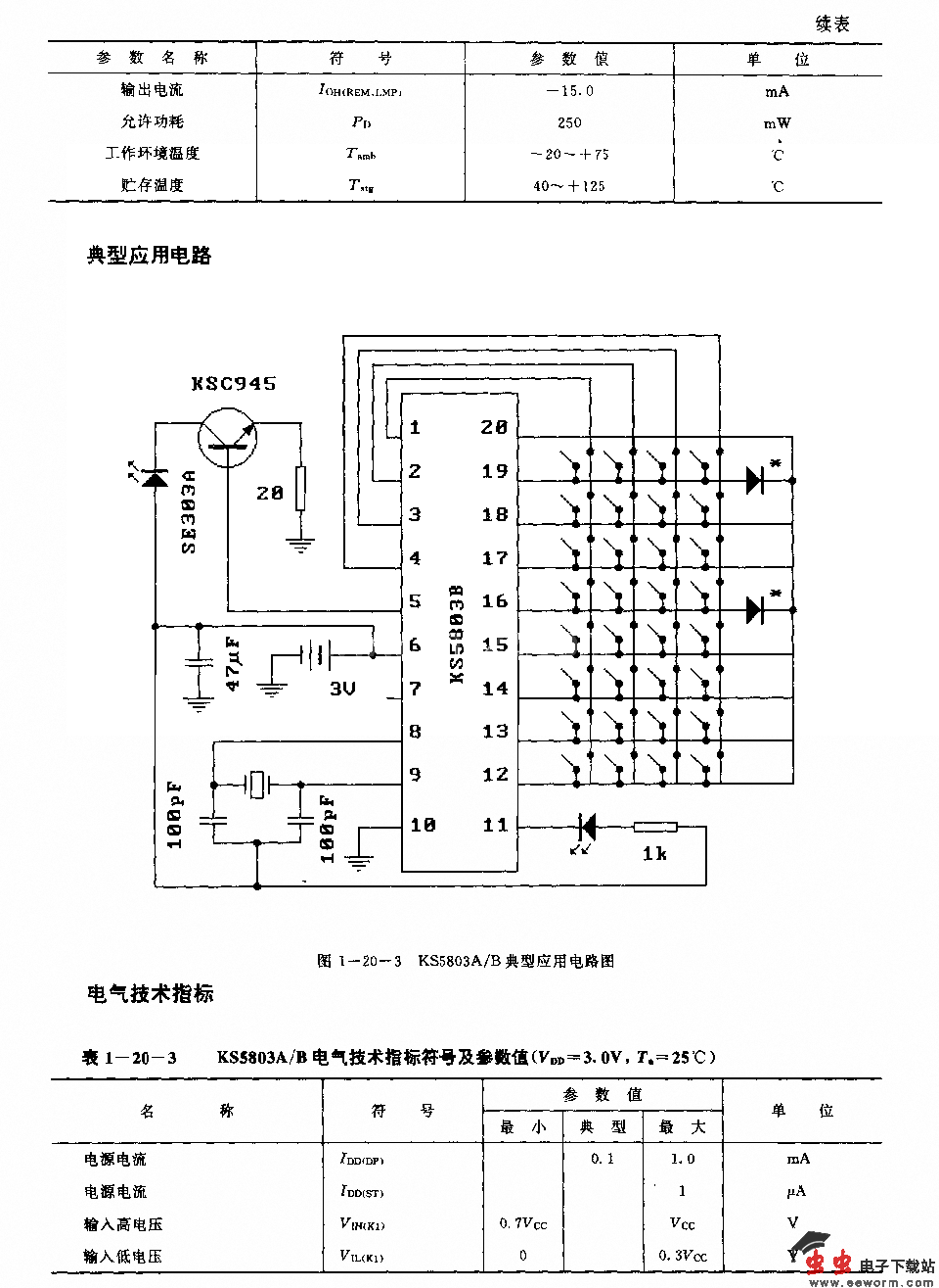 KS5803A／B(录音机、电视机、录像机和玩具)红外线遥控发射电路
