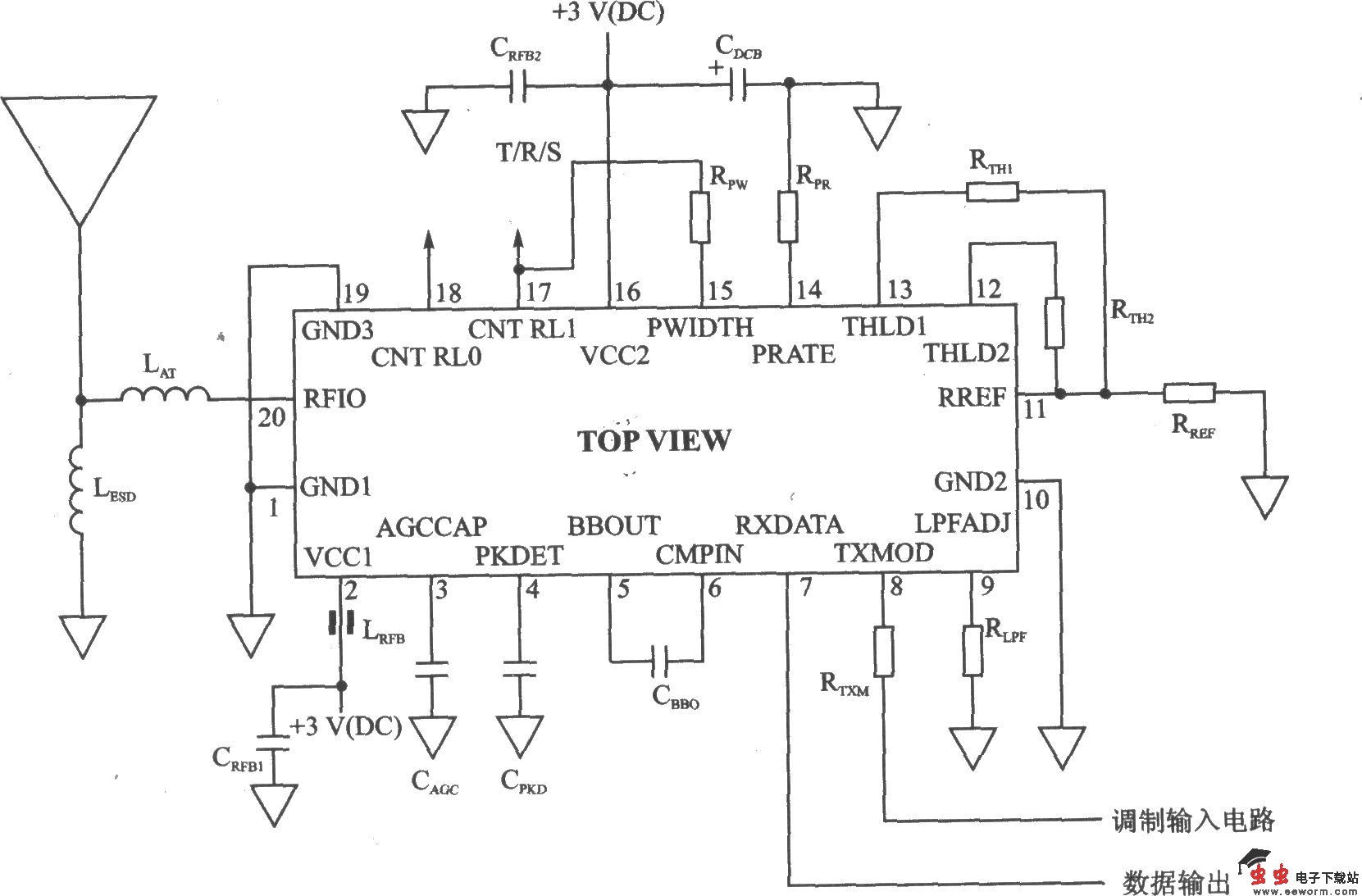 TRl001 00K/ASK 868.35 MHz收发器