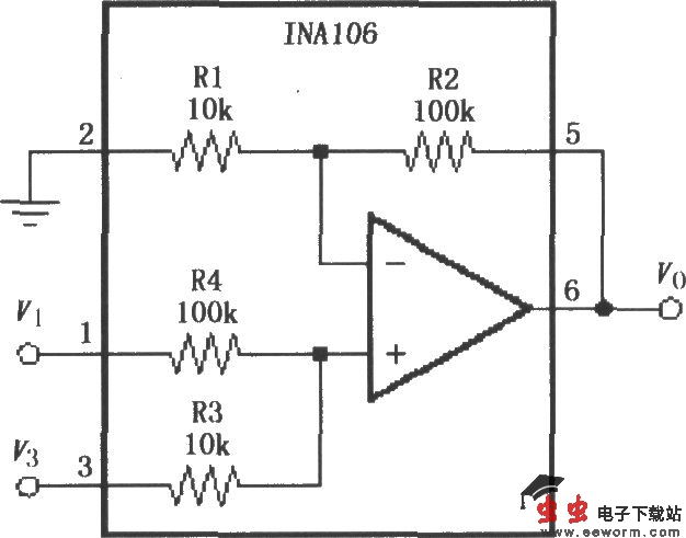 精密加法放大电路(INA106)