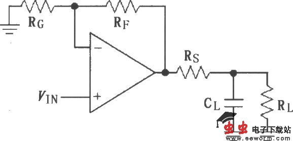 MAX4188／4189／4190采用隔离电阻Rs构成的驱动电容性负载电路