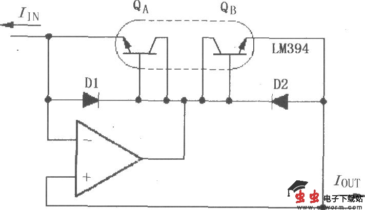 对数与对数比率放大器LOG100的电流反向输入电路