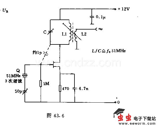 场效应晶体瞥石英晶体振荡器电路