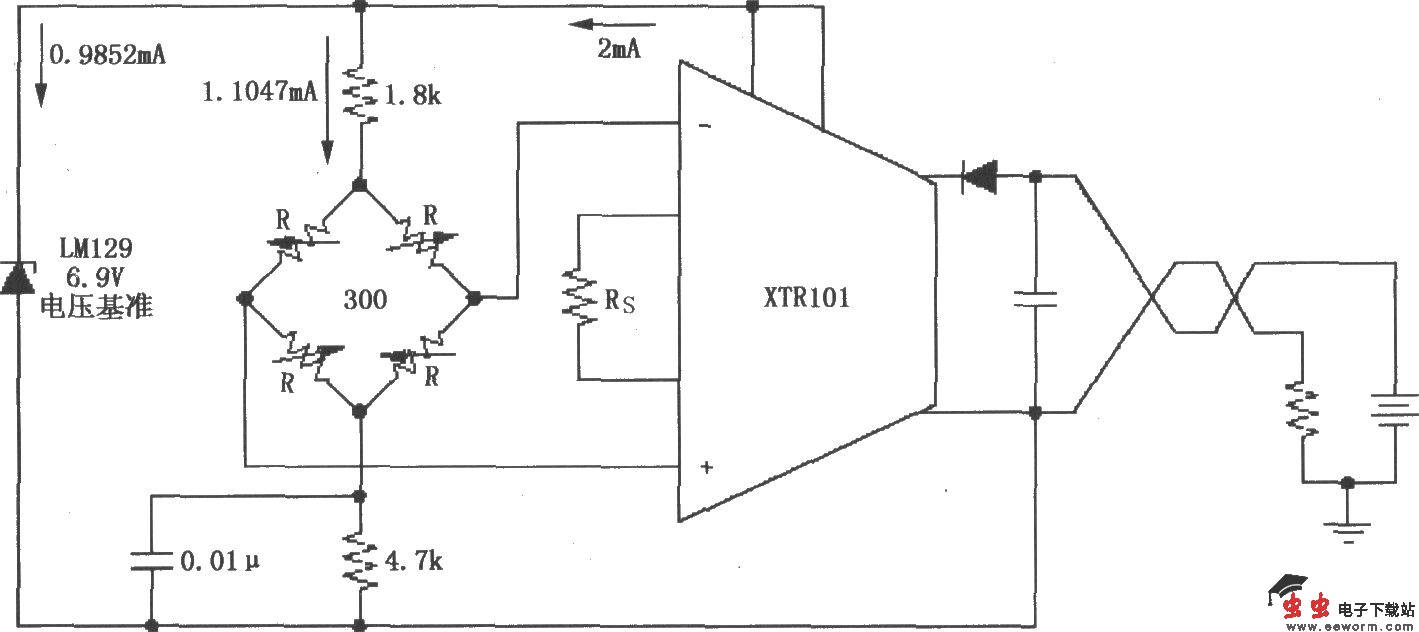 XTR101电桥输入、电压激励电路