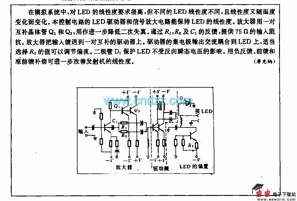 LED发射机的线性度控制电路