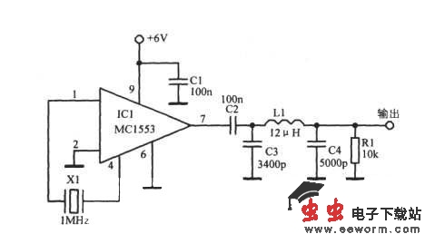 1MHz串联模式晶体振荡器