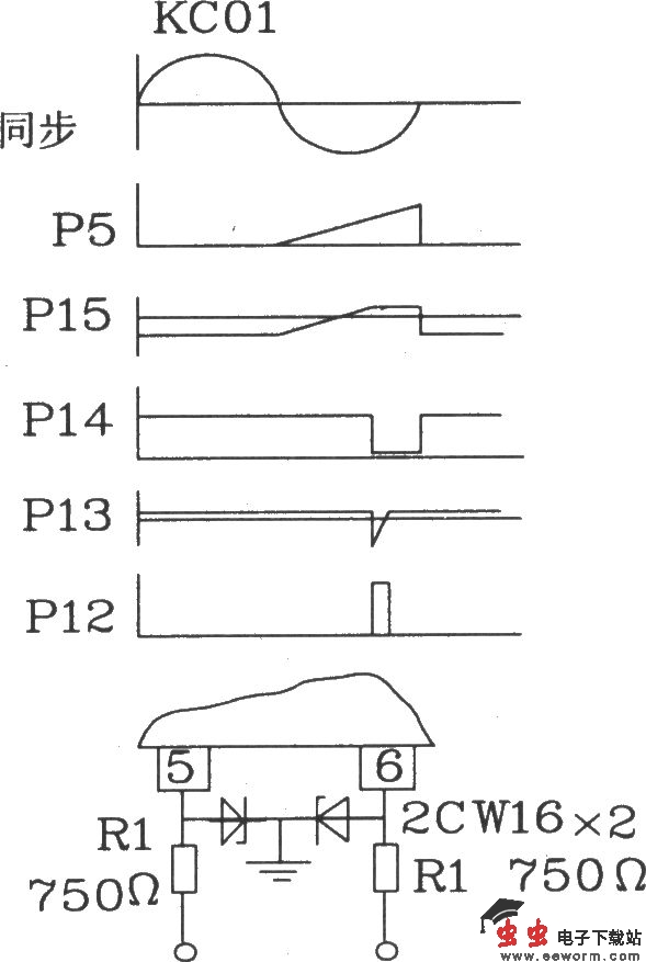 可控硅移相触发器KC001应用电路图