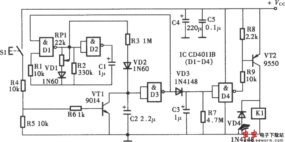 采用CD4011B的定时器电路