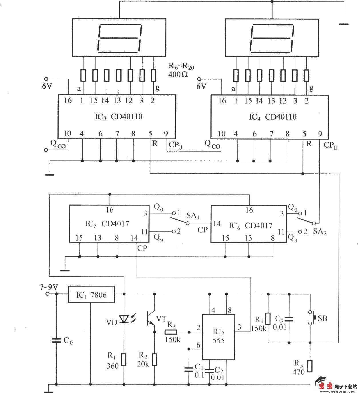 数字显示式光电计数电路之二