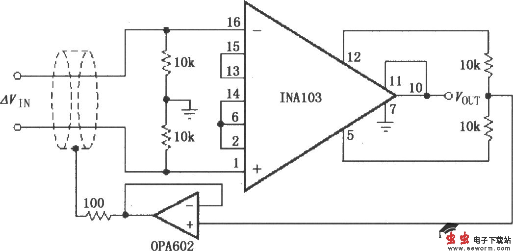 输出级增益调整电路(INA103)