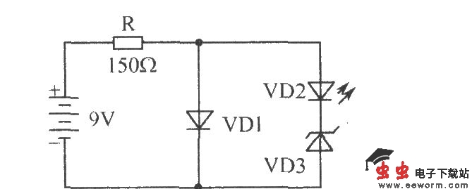 双发光二极管交替闪烁器电路