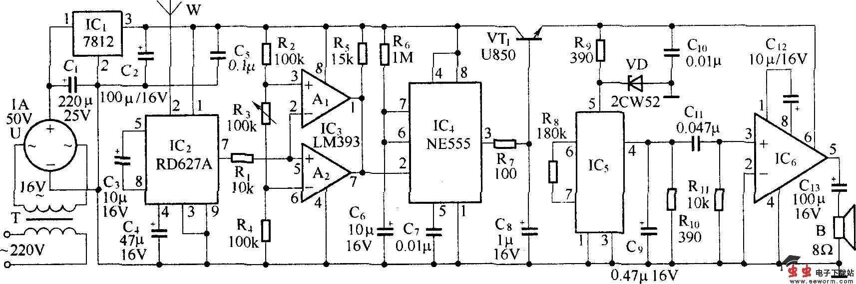 防触电语言告诫电路
