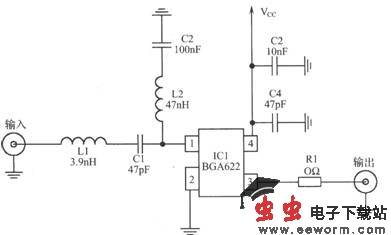基于BGA622的GPS接收机 LNA电路
