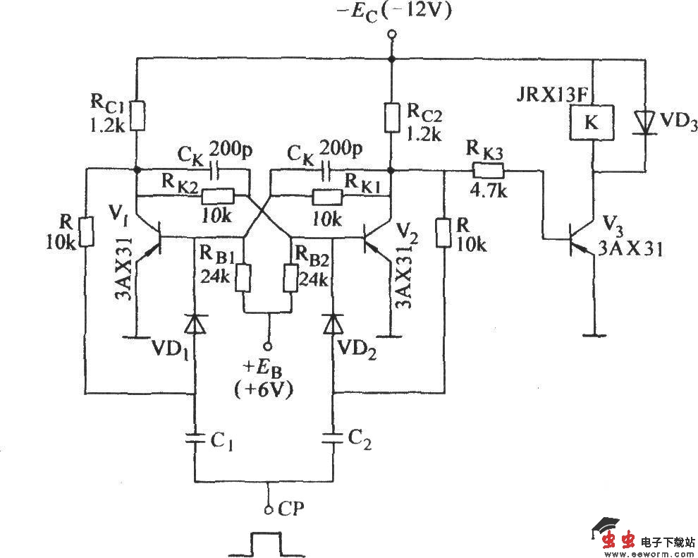 带继电器的双稳态电路