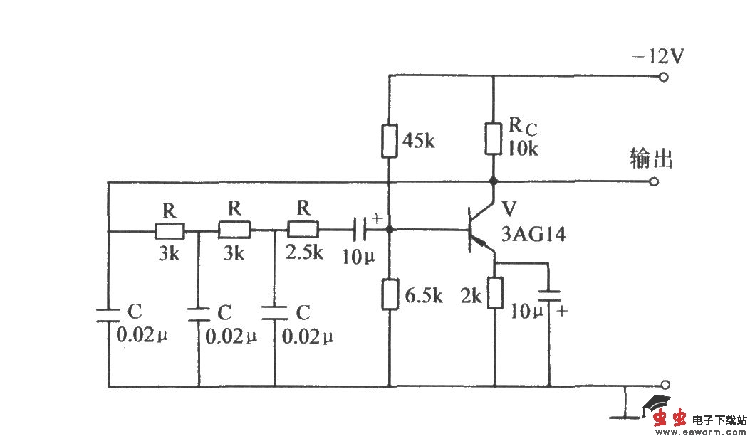 链式网络中C接地的RC相移式振荡器