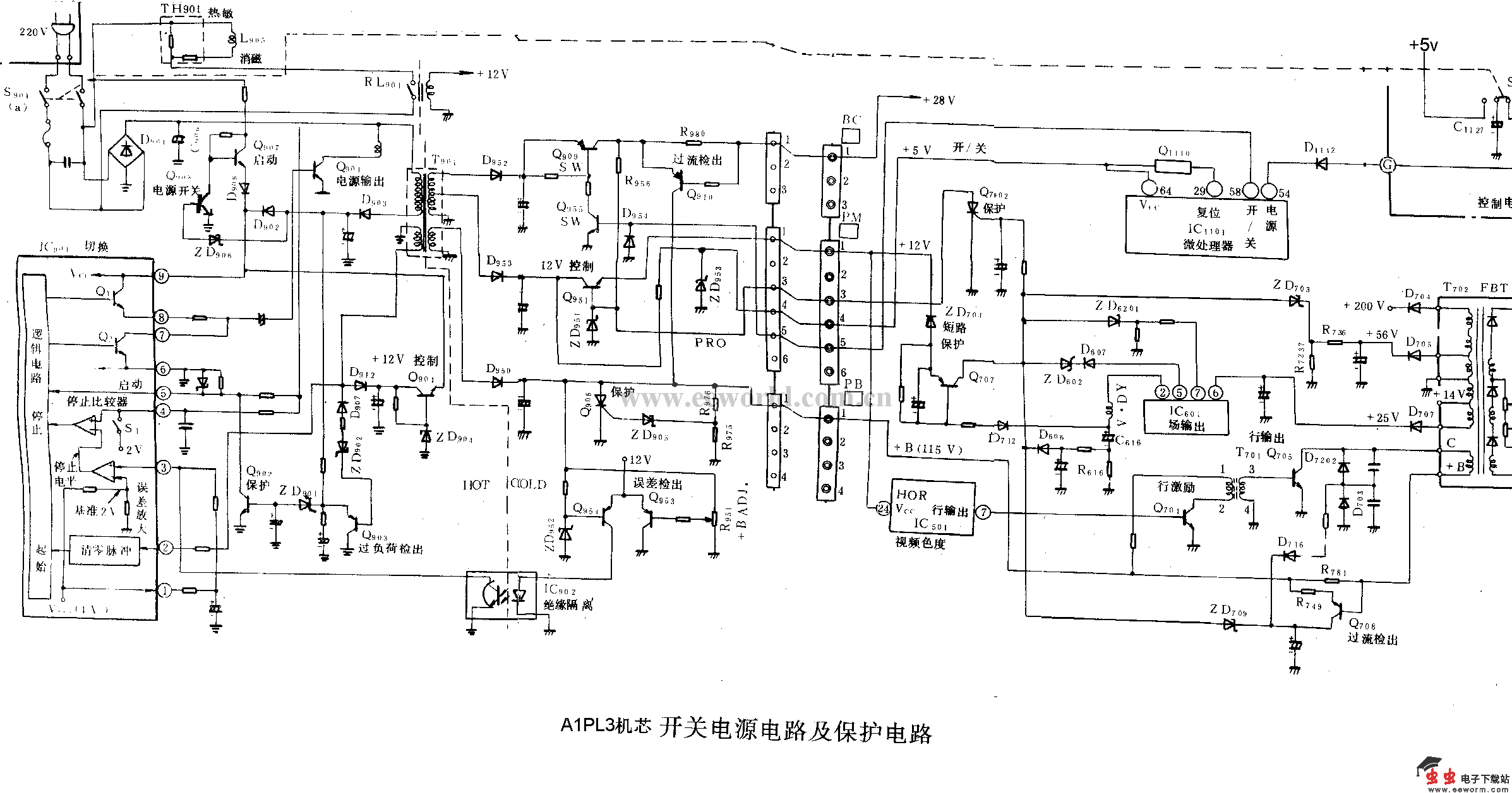 日立AIPL3机芯保护电路