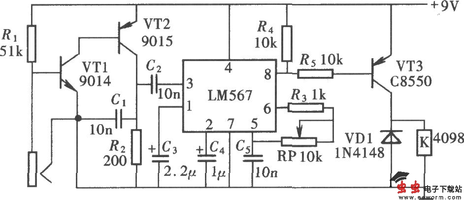 频率式电子密码锁(LM567)