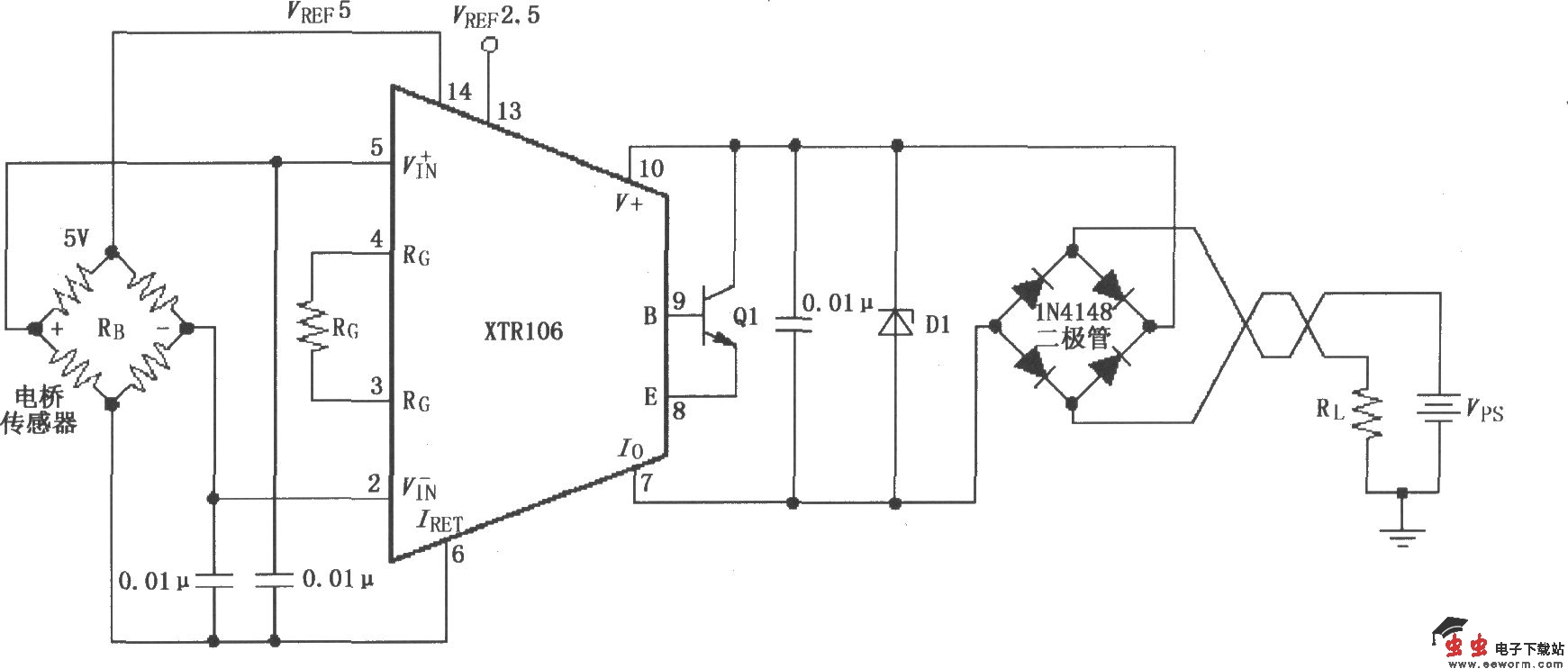 反向电压和浪涌过电压保护电路(XTR106)
