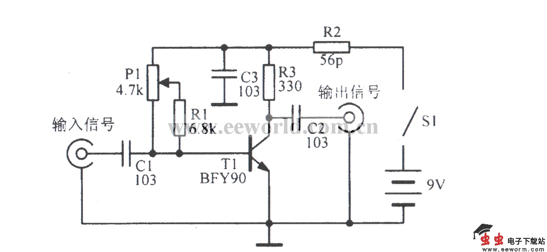 宽带VHF信号放大电路