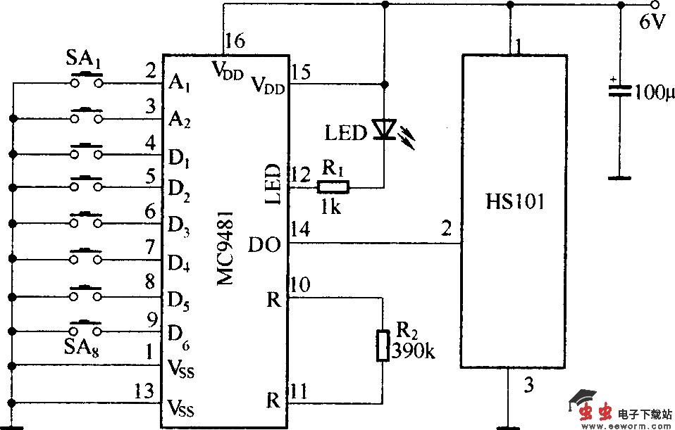 玩具坦克无线电遥控电路(HS101/HS201)
