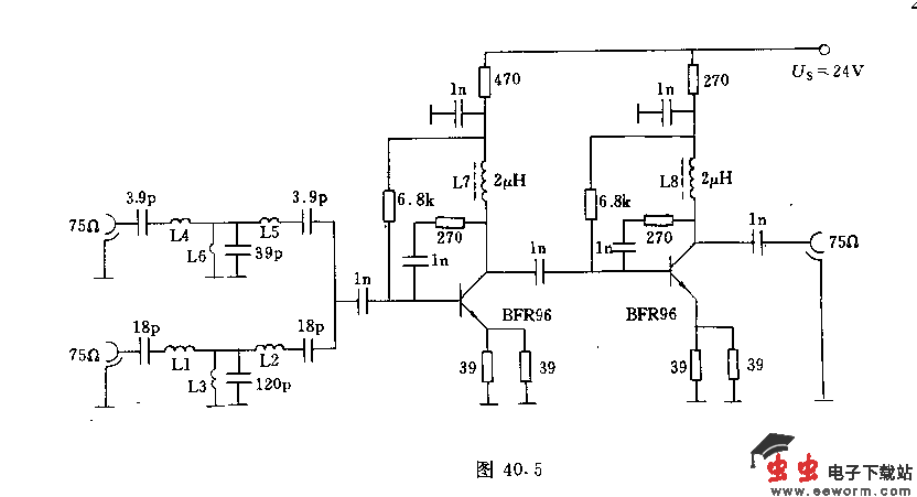 电视频带I和I的甚高频觅带放大器电路