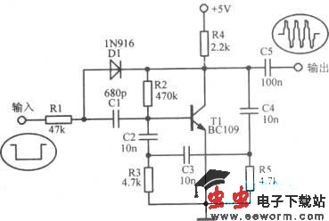 常用相移振荡器(lkHz快速起动门控电路)