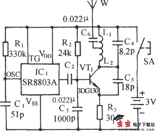 微型无线监听调频(FM)发射机电路