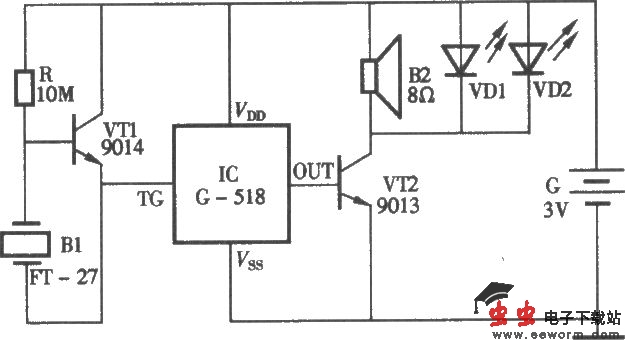 声控电子鸟电路