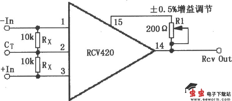 RCV420增益可调节电路