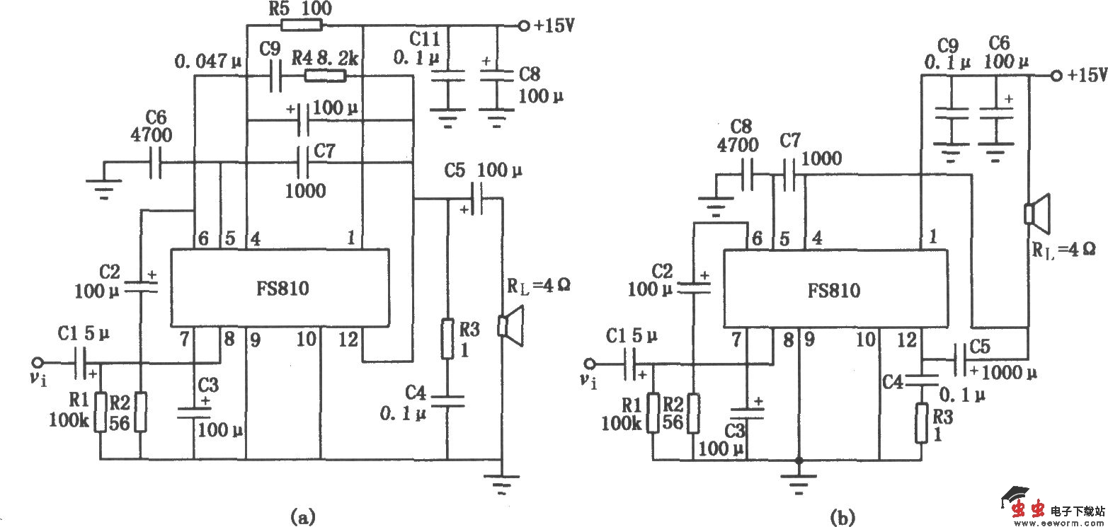 FS810集成功率放大电路